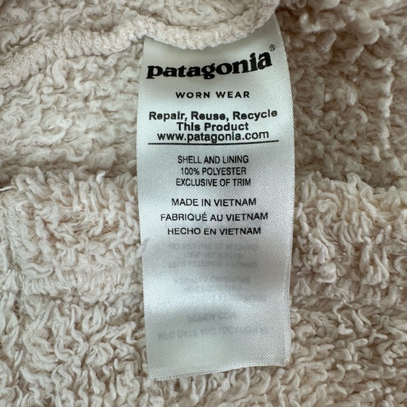 Patagonia 1/4 Zip Pullover Women's Size Small Off White Los Gatos Fleece Jacket - Picture 8 of 10